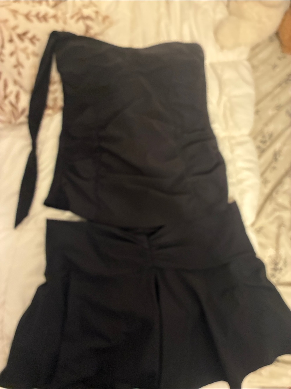Lands' End Black Strapless Top Size 6 and Skirt Size 8